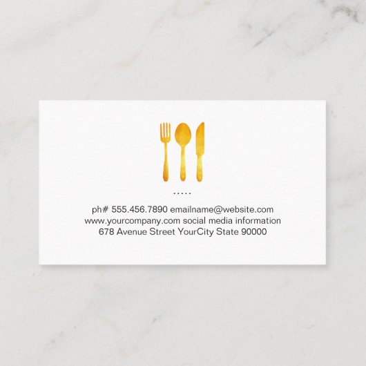 金ゴールド銀器の木 名刺 (裏面)