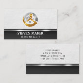 金ゴールド銀実在不動産ロゴ名刺 名刺 (正面/裏面)