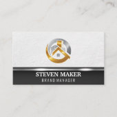 金ゴールド銀実在不動産ロゴ名刺 名刺 (正面)