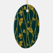 金ゴールド銀杏 セラミックオーナメント (右)