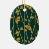 金ゴールド銀杏 セラミックオーナメント (裏面)