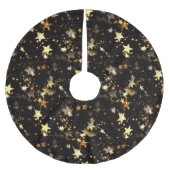 金ゴールド銀河系クリスマスクリスマスツリースカート ブラッシュドポリエステルツリースカート (正面)