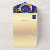 金ゴールド銀河系スタリーナイト結婚ズ オールインワン招待状 (外側)