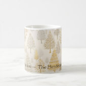 金ゴールド銀白色クリスマスツリー コーヒーマグカップ (中央)