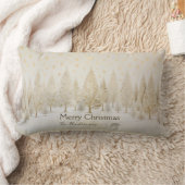 金ゴールド銀白色クリスマスツリー ランバークッション (ブランケット)