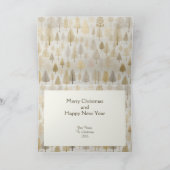 金ゴールド銀色のクリスマスツリー カード (内部)