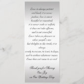 金ゴールド銀華美フォーマル結婚式 プログラム祈りの言葉 プログラム (裏面)