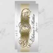 金ゴールド銀華美フォーマル結婚式 プログラム祈りの言葉 プログラム (正面/裏面)