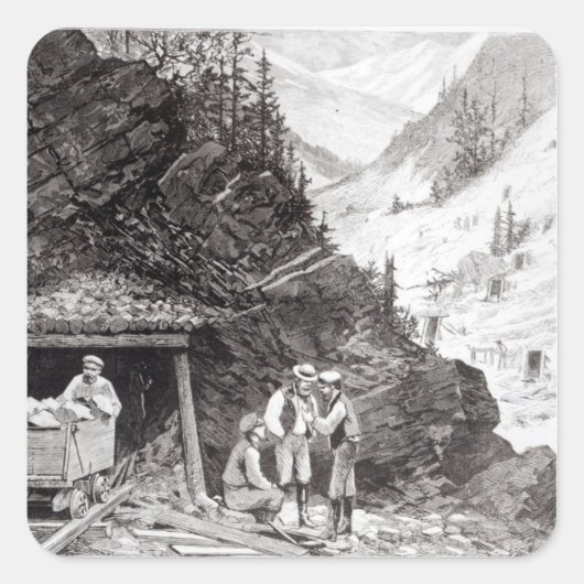 金ゴールド銀鉱業 スクエアシール (正面)