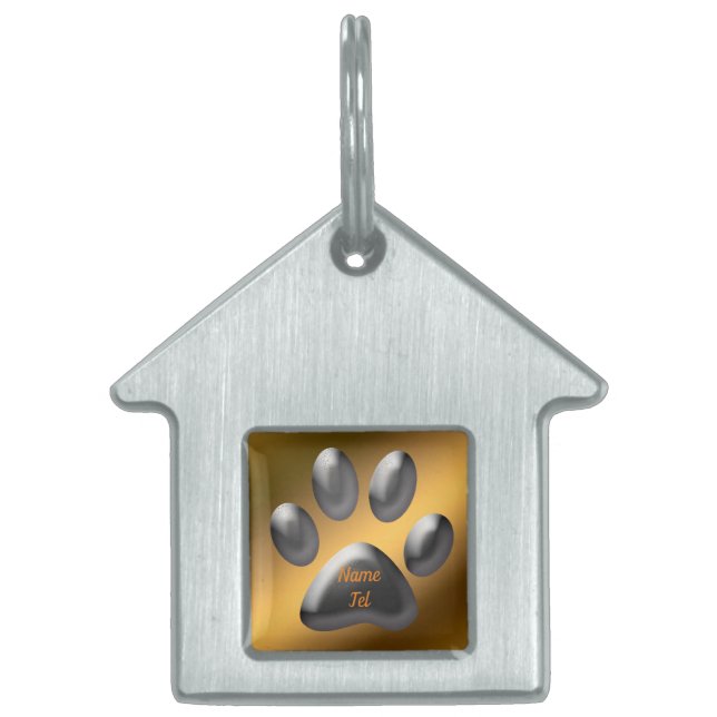 金ゴールド銀 ペットネームタグ (正面)