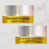 金ゴールド銀 |リベット 名刺 (正面/裏面)