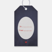 金ゴールド銅クリスマスデコールとダークネイビーの木 ギフトタグ (裏面)