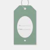 金ゴールド銅クリスマスデコールと木のセージ緑 ギフトタグ (裏面)