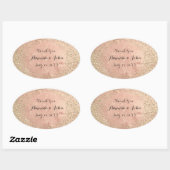 金ゴールド銅グリッター保存日付ありがとう名前 楕円形シール (シート)