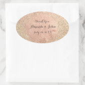 金ゴールド銅グリッター保存日付ありがとう名前 楕円形シール (バッグ)