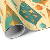 金ゴールド銅レトロミッドセンチュリーモダンクリスマス ラッピングペーパー (ロールコーナー)