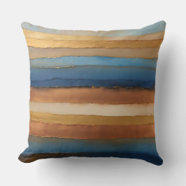 金ゴールド銅銅及び青ストライプ色 クッション