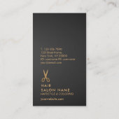 金ゴールド鋏美容師黒割引縦 名刺 (裏面)