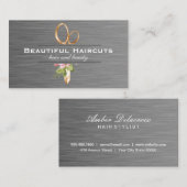 金ゴールド鋏 | 美容師 名刺 (正面/裏面)