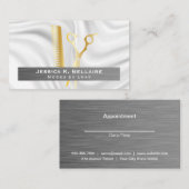 金ゴールド鋏 |金属ブラシ |絹のカーテン 予約カード (正面/裏面)