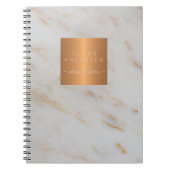 金ゴールド鋼エレガント銅メタリックグレー大理石 ノートブック (正面)