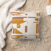 金ゴールド錆オフ白の南西ルックジオメトリックモチーフ クッション (ブランケット)