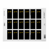 金ゴールド鍵オン黒。カスタム ラベル (フルシート)