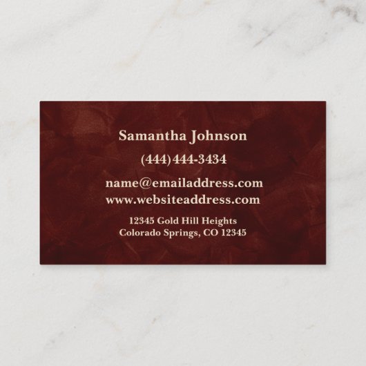 金ゴールド鍵クリムンレッド実在エステート名刺 名刺 (裏面)