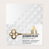 金ゴールド鍵シティロゴ |不動産実在プロパティ 名刺 (外部フラット)