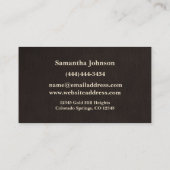 金ゴールド鍵ブラウンリネン実在エステート名刺 名刺 (裏面)