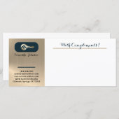 金ゴールド鍵ブルースプルース不動産仲介業者お世辞スリップまたは滑ること付き (正面/裏面)