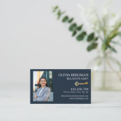 金ゴールド鍵実在プロフェッショナルエステート縦写真 名刺 (スタンド正面)