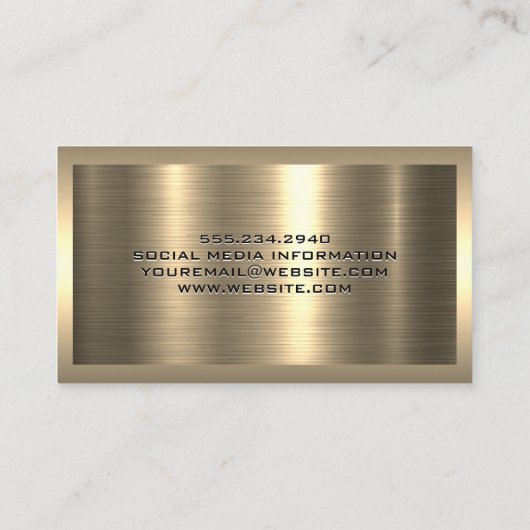 金ゴールド鍵 | 実在不動産ロゴ | メタリック 名刺 (裏面)