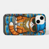 金ゴールド鎖を被った不機嫌な猫 iPhoneケース (裏面横)