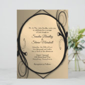 金ゴールド鏡結婚式招待状 招待状 (スタンド正面)