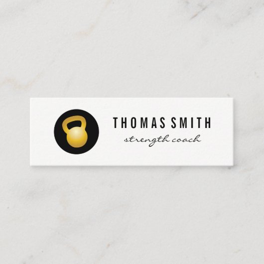 金ゴールド鐘のフィットネス師 スキニー名刺 (正面)