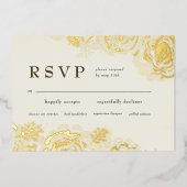 金ゴールド開花フォイル招待状 箔招待状 (正面)