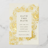 金ゴールド開花 箔招待状 (正面)