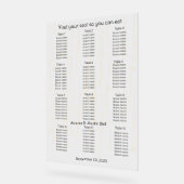 金ゴールド降雨文字列結婚ライトの座席表 アクリルサイン (傾斜)