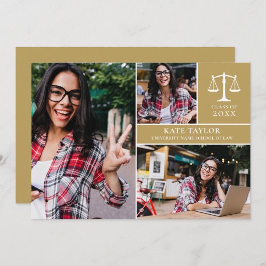 金ゴールド院写真法科卒業会 招待状 (正面/裏面)