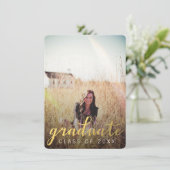 金ゴールド院卒業パーティーフォトカード 招待状 (スタンド正面)