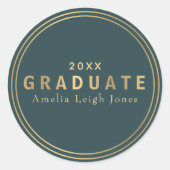 金ゴールド院外封筒シール ラウンドシール (正面)