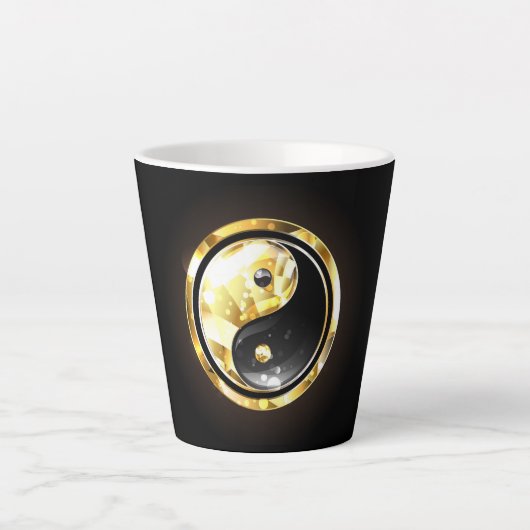 金ゴールド陰陽オンブラック カフェラテマグ (正面)
