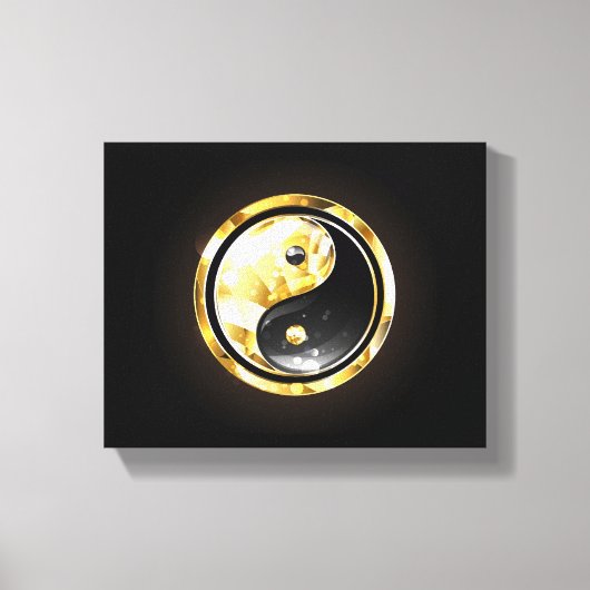 金ゴールド陰陽オンブラック キャンバスプリント (正面)