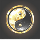 金ゴールド陰陽オンブラック シール (正面)