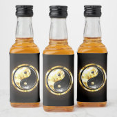 金ゴールド陰陽オンブラック リキュールボトルラベル (ボトル)