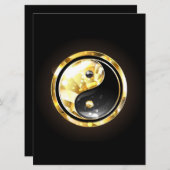 金ゴールド陰陽オンブラック 招待状 (正面/裏面)