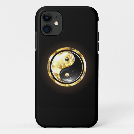 金ゴールド陰陽オンブラック Case-Mate iPhoneケース (裏面)