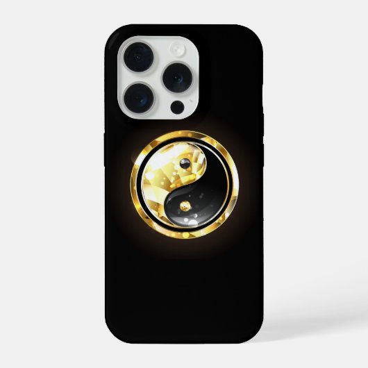 金ゴールド陰陽オンブラック iPhoneケース (裏面)