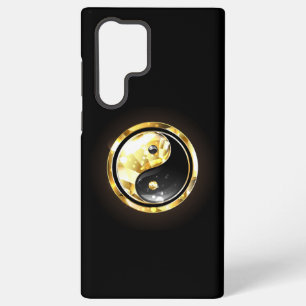 金ゴールド陰陽オンブラック SAMSUNG GALAXY S22 ULTRAケース